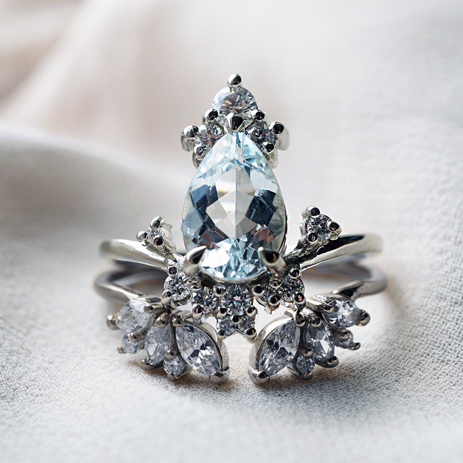 Freya Aquamarine Diamond Ring - Tippy Taste Jewelry