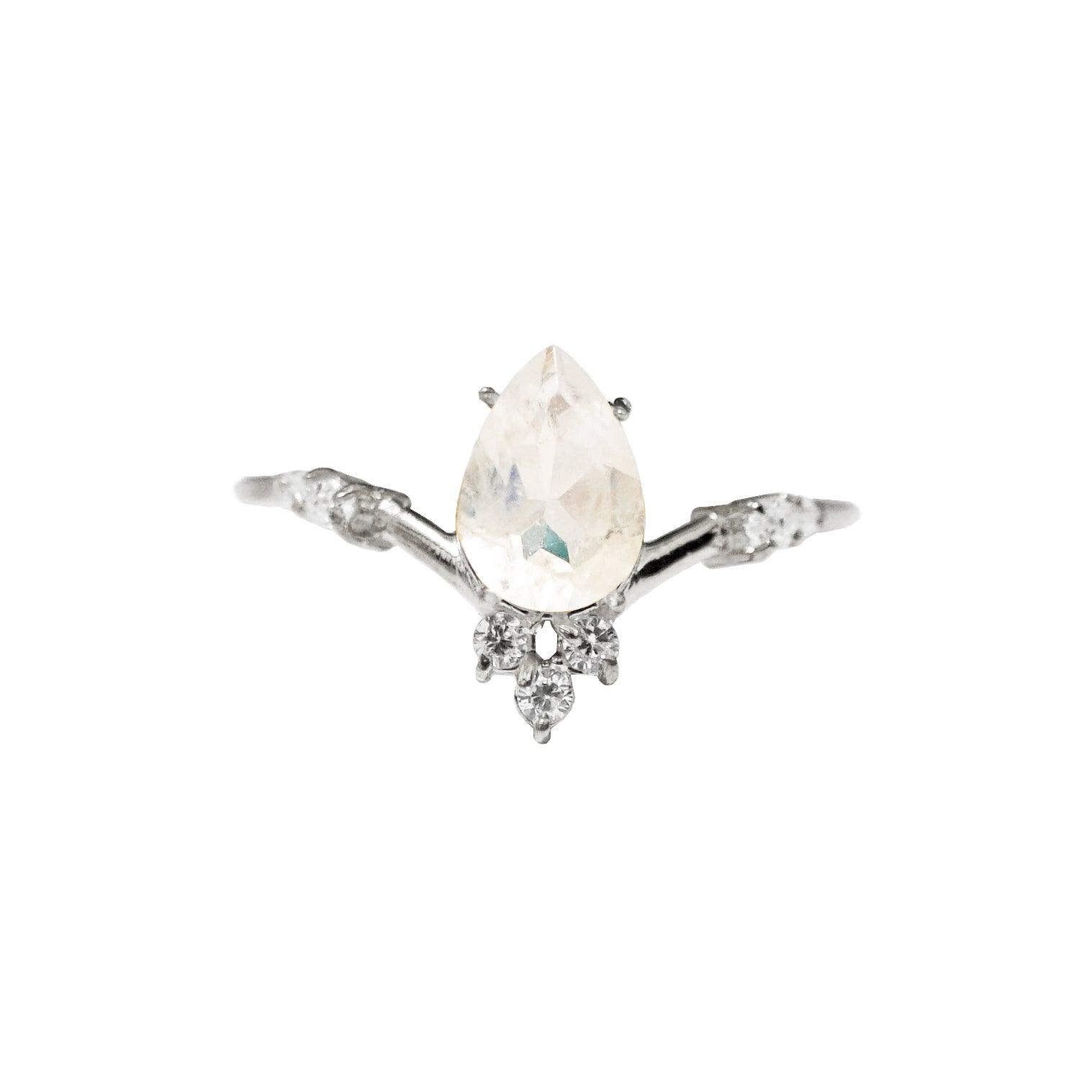 Moonstone Blossom Ring - Tippy Taste Jewelry