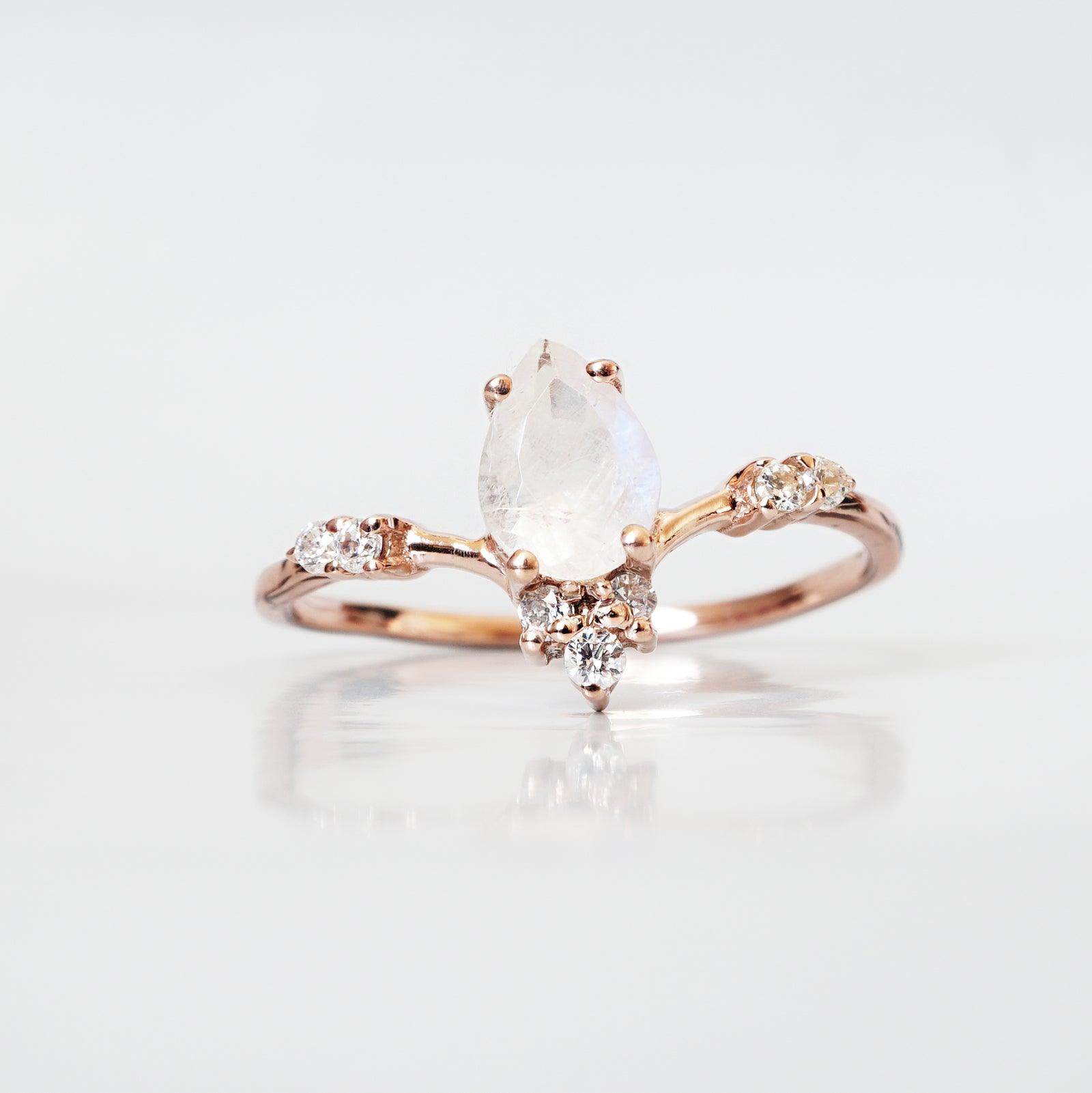 Moonstone Blossom Ring - Tippy Taste Jewelry