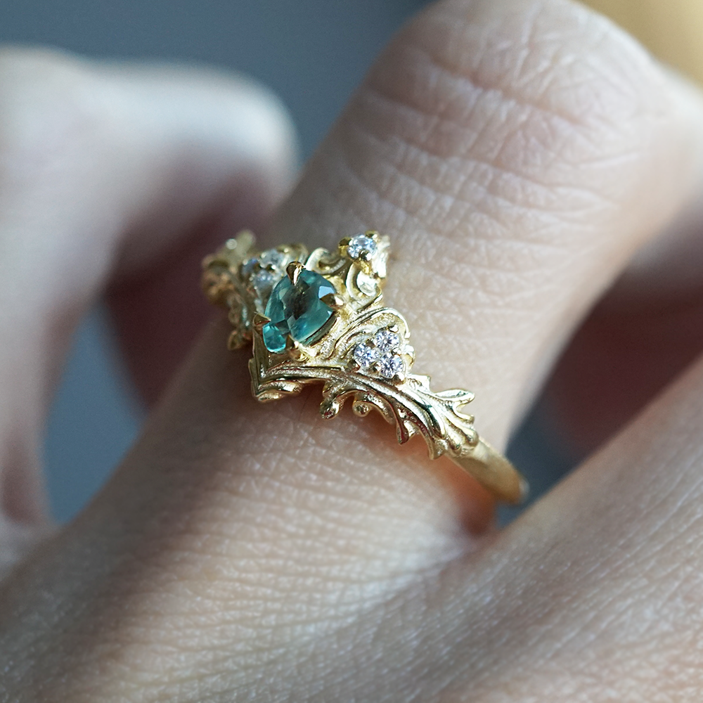 Limited Edition: Alexandrite Nyx Diamond Ring in 14K and 18K Gold