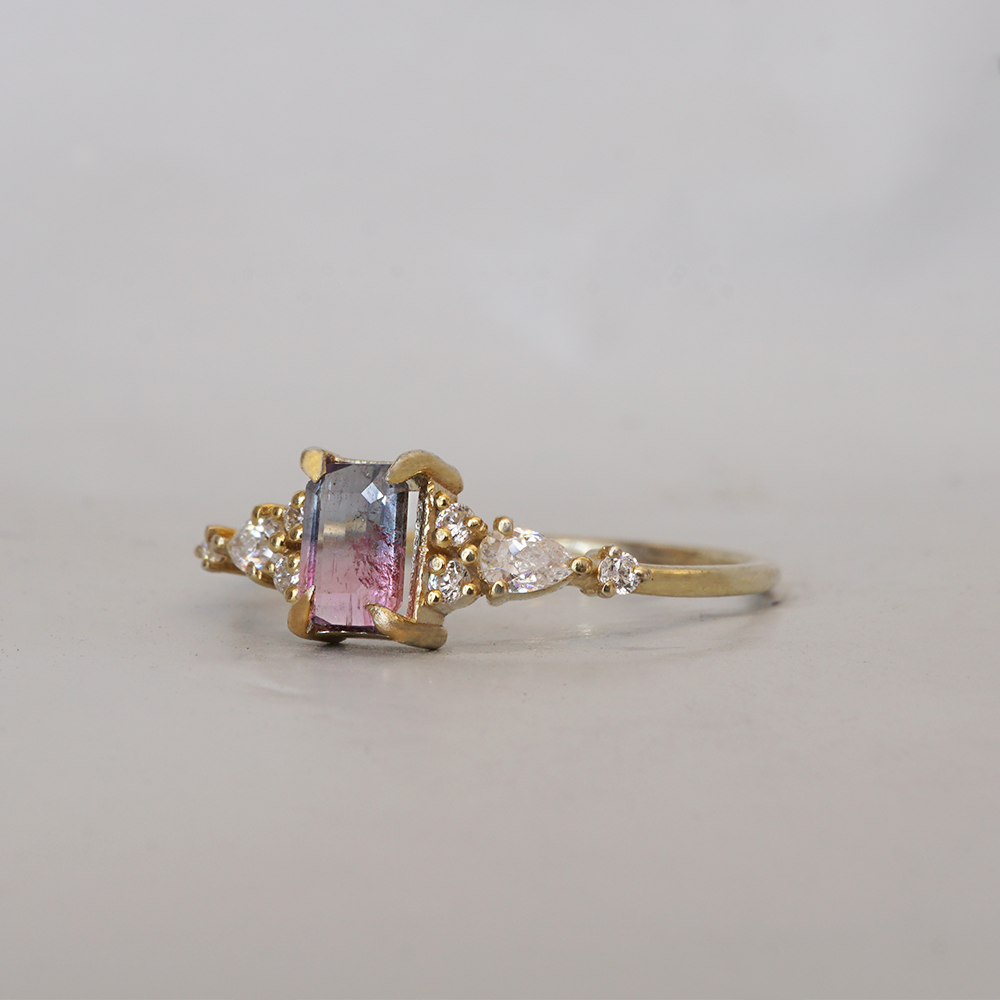 One Of A Kind: Cotton Candy Tourmaline Diamond Ring