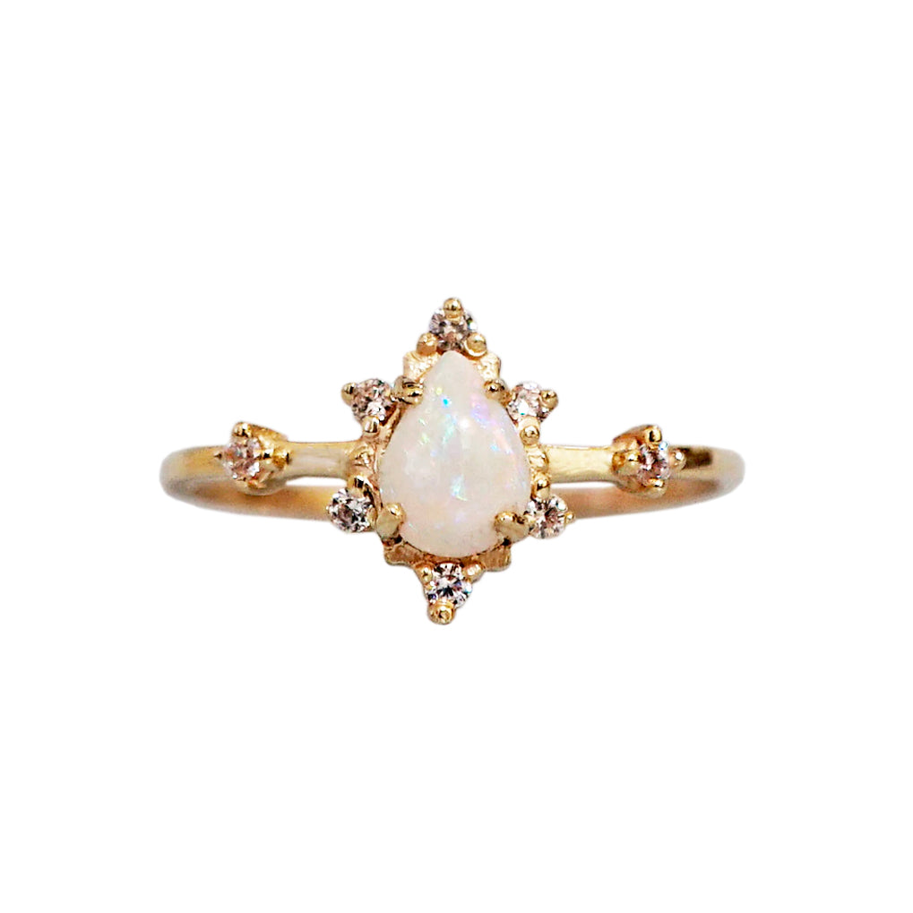 14K Crush Ring (Garnet, Moonstone, Aquamarine or Opal)