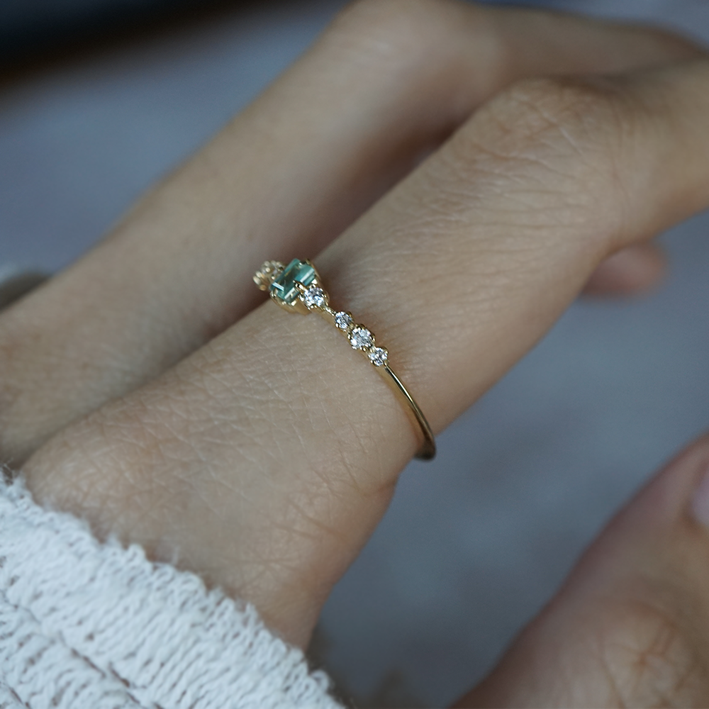 Limited Edition: Dainty Alexandrite Twinkle Baguette Ring