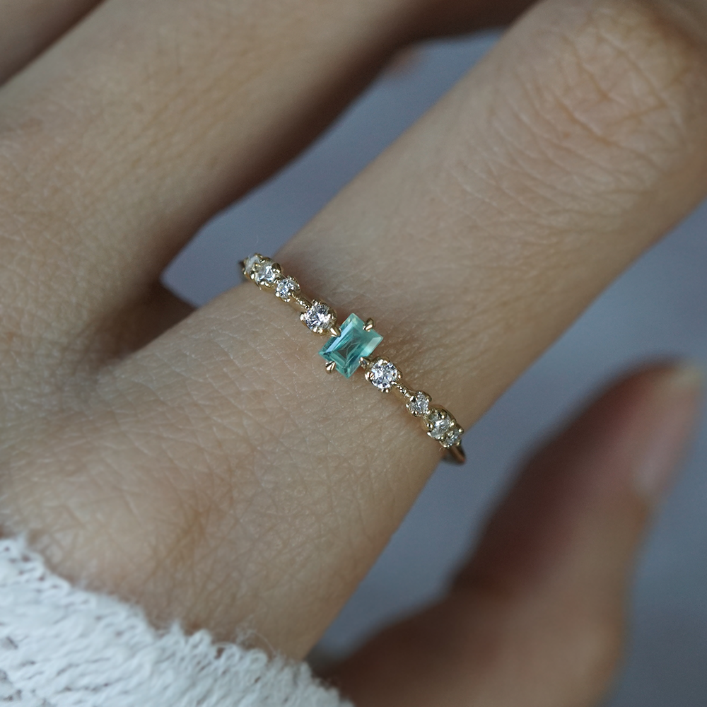 Limited Edition: Dainty Alexandrite Twinkle Baguette Ring