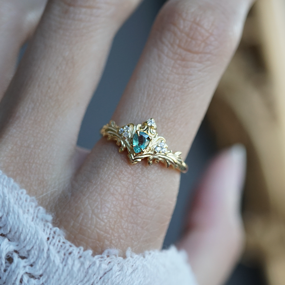 Limited Edition: Alexandrite Nyx Diamond Ring in 14K and 18K Gold