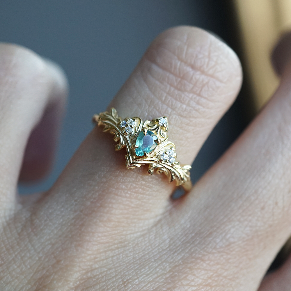 Limited Edition: Alexandrite Nyx Diamond Ring in 14K and 18K Gold