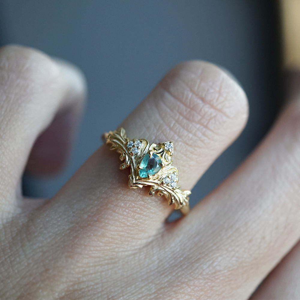 Limited Edition: Alexandrite Nyx Diamond Ring in 14K and 18K Gold