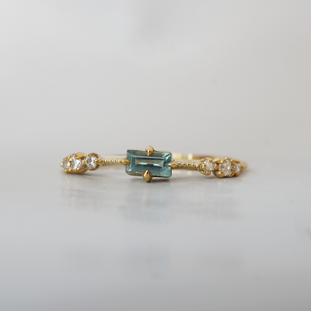 Limited Edition: 14K Dainty Alexandrite Baguette Ring