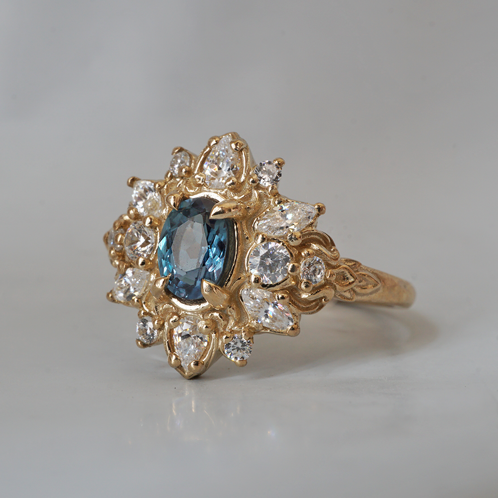 One Of A Kind: Midnight Mirage Natural Alexandrite Ring in 14K and 18K Gold