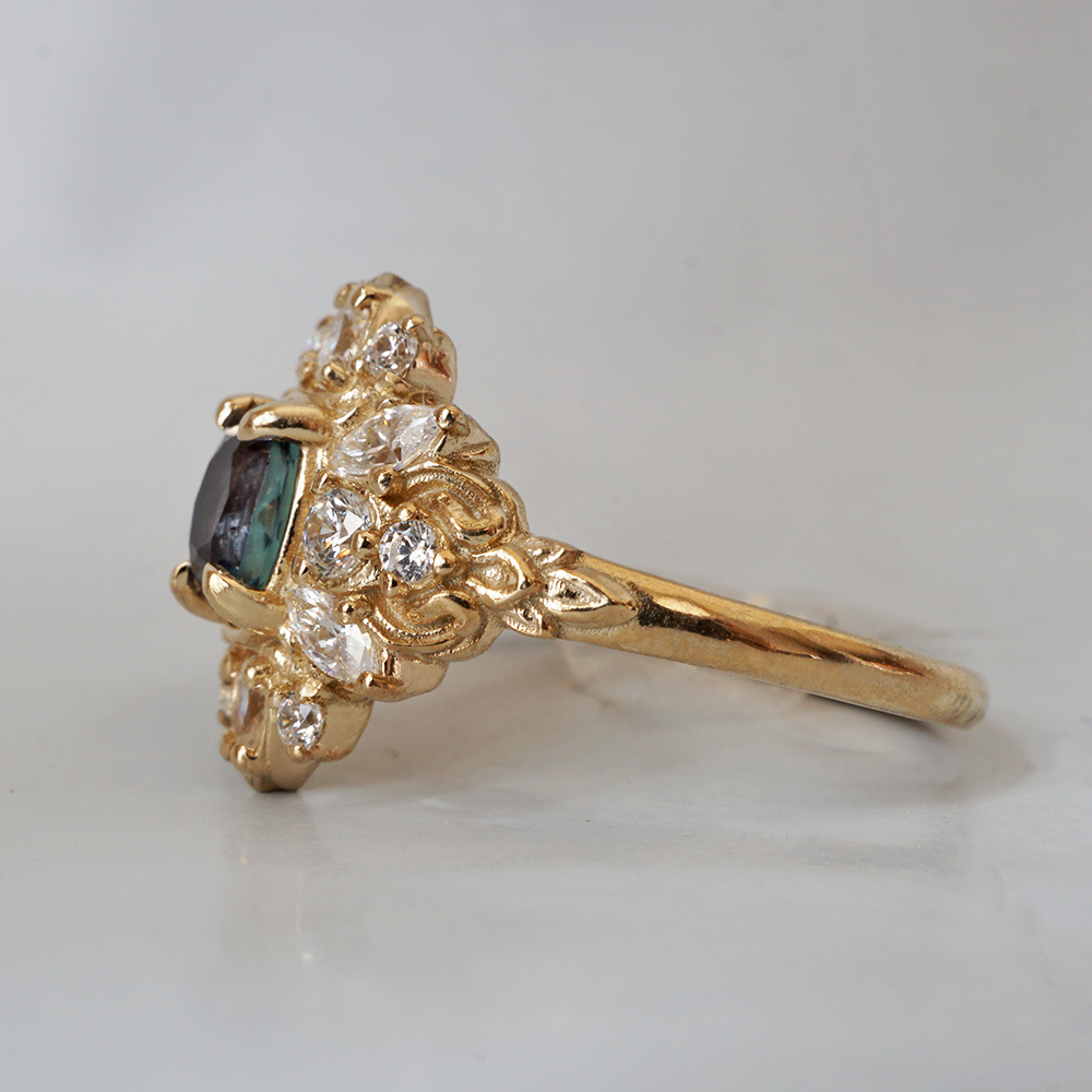 One Of A Kind: Midnight Mirage Natural Alexandrite Ring in 14K and 18K Gold