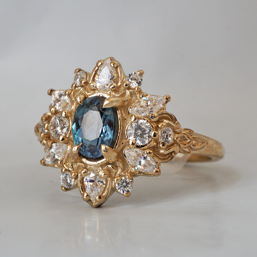 One Of A Kind: Midnight Mirage Natural Alexandrite Ring in 14K and 18K Gold