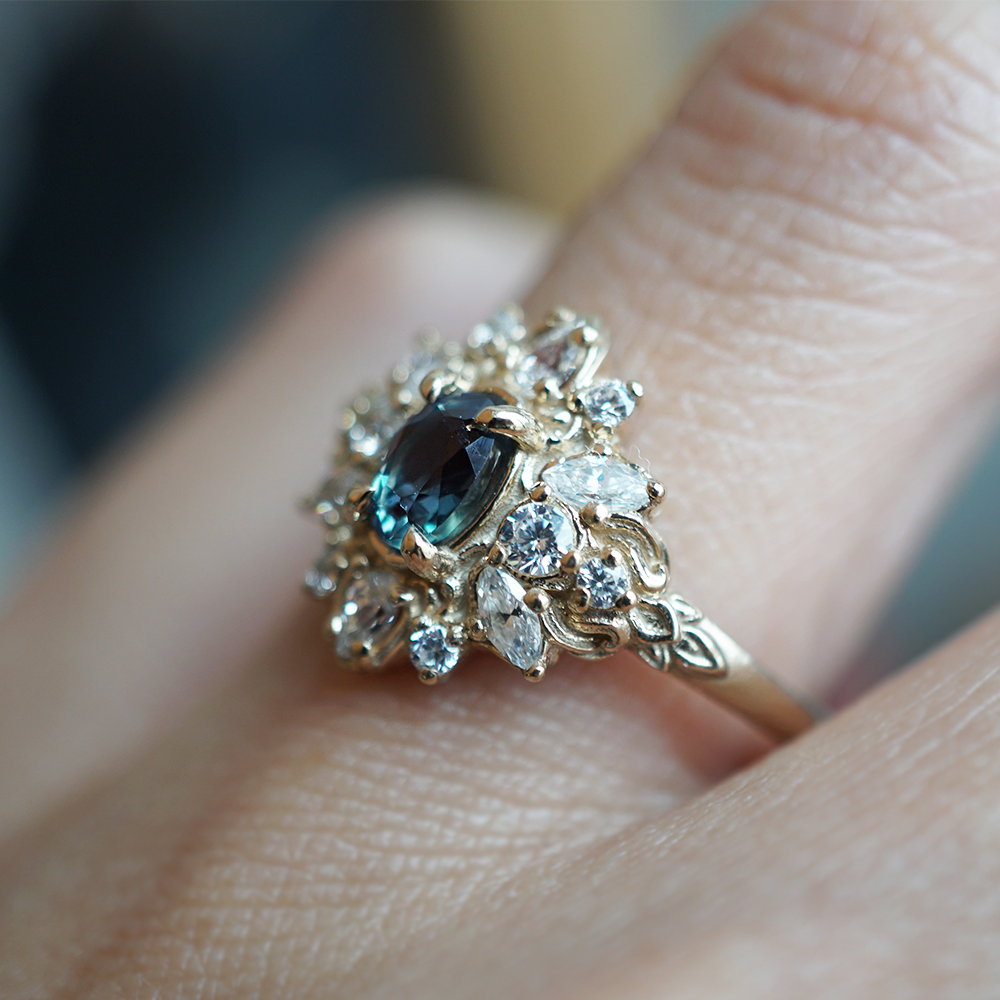 One Of A Kind: Midnight Mirage Natural Alexandrite Ring in 14K and 18K Gold