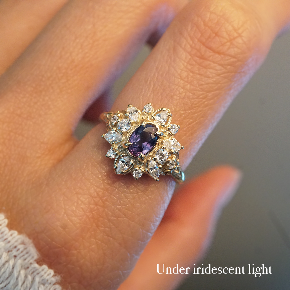 One Of A Kind: Midnight Mirage Natural Alexandrite Ring in 14K and 18K Gold