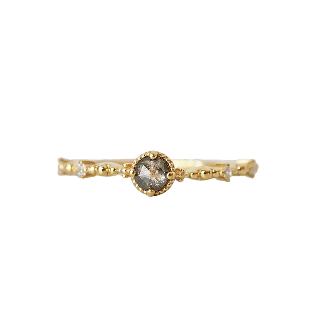 14K Antionette Salt & Pepper Diamond Ring