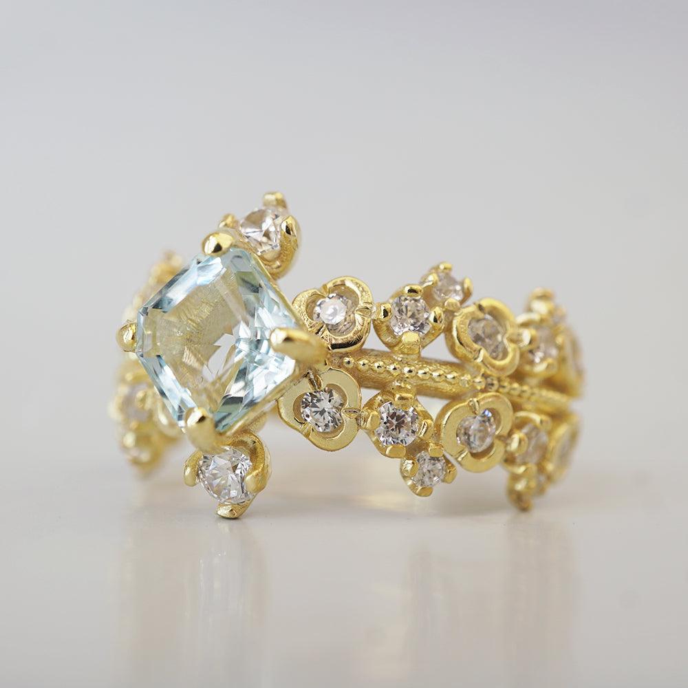 Aquamarine Reverie Diamond Ring in 14K and 18K Gold - Tippy Taste Jewelry