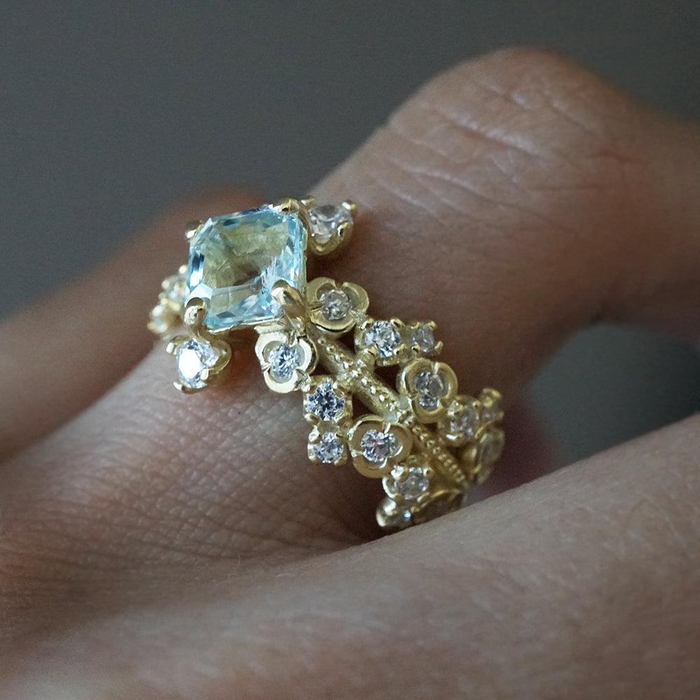 Aquamarine Reverie Diamond Ring in 14K and 18K Gold - Tippy Taste Jewelry