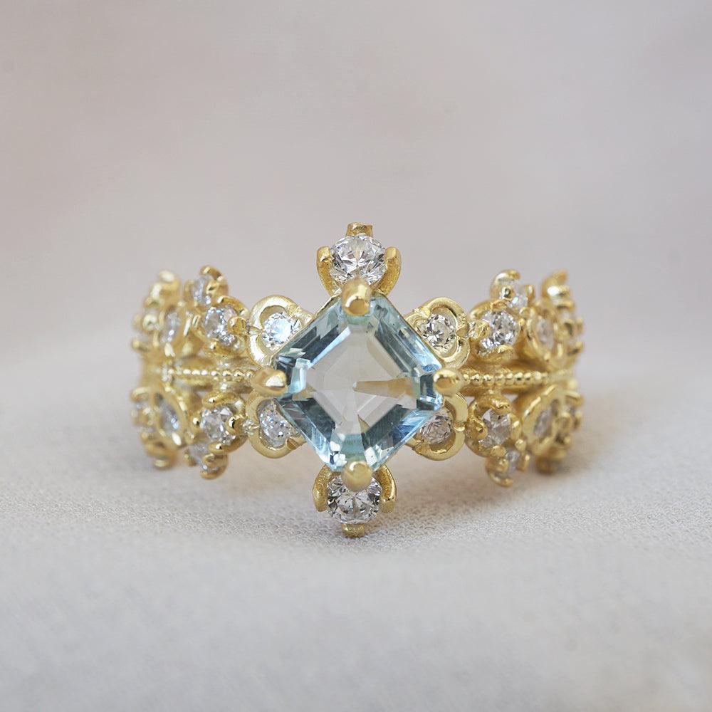 Aquamarine Reverie Diamond Ring in 14K and 18K Gold - Tippy Taste Jewelry