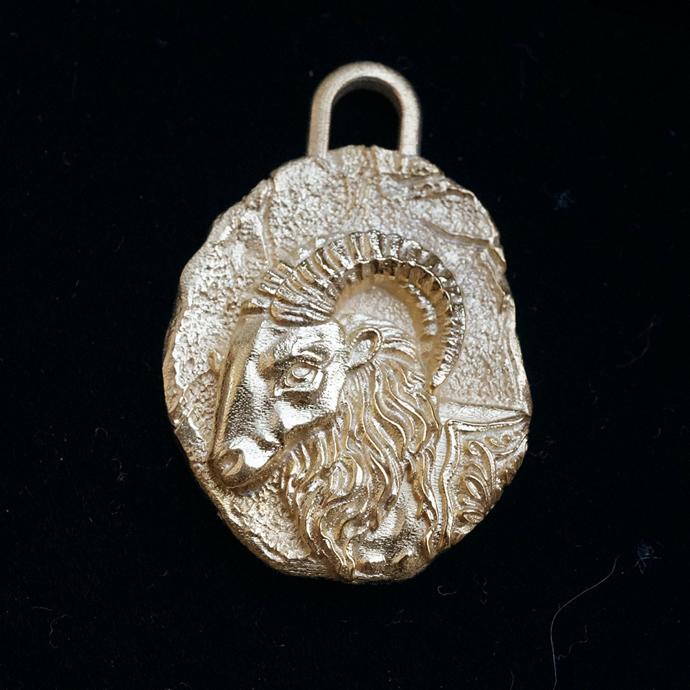 Aries Zodiac Pendant in Sterling Silver and 14K Gold