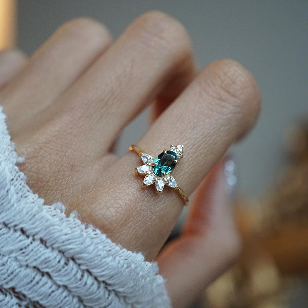 Limited Edition: 14K Green Tourmaline Berry Ring - Tippy Taste Jewelry