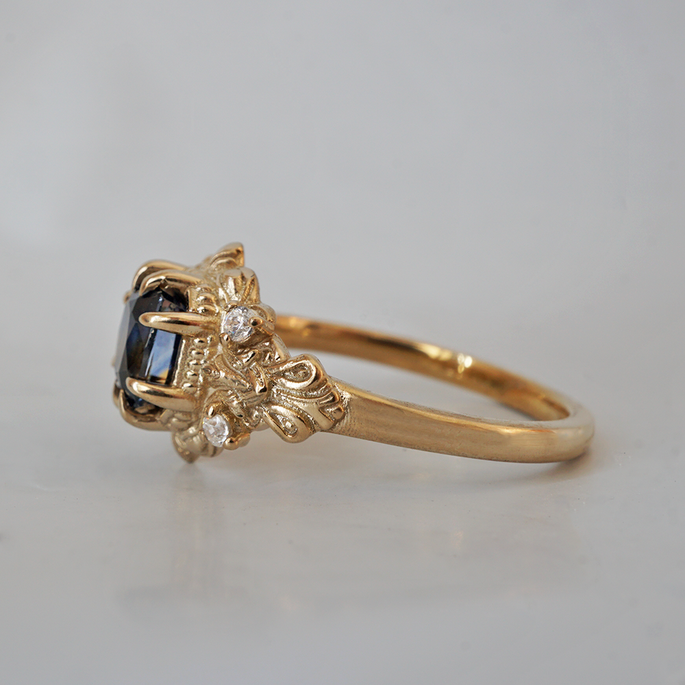 One Of A Kind: Bi-Color Sapphire Dreamscape Diamond Ring in 14K and 18K Gold