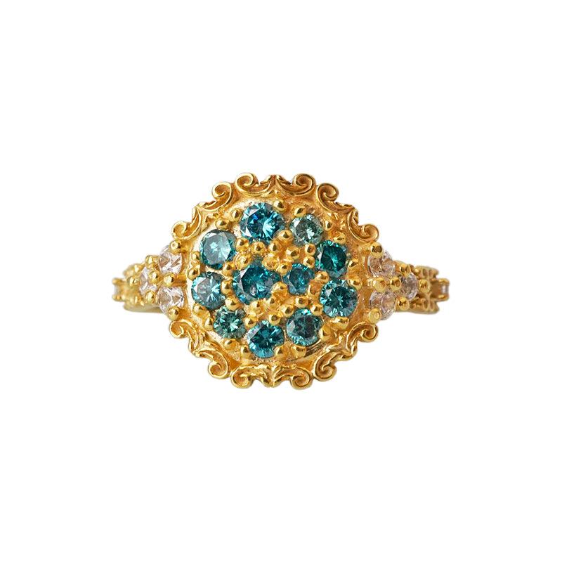 Limited Edition: Apollonian Blue Diamond Ring in 14K and 18K Gold - Tippy Taste Jewelry