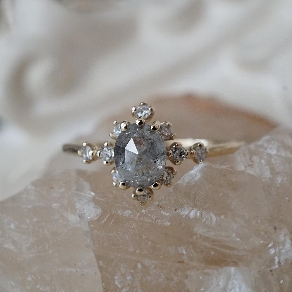 14K Darling Salt & Pepper Diamond Ring - Tippy Taste Jewelry