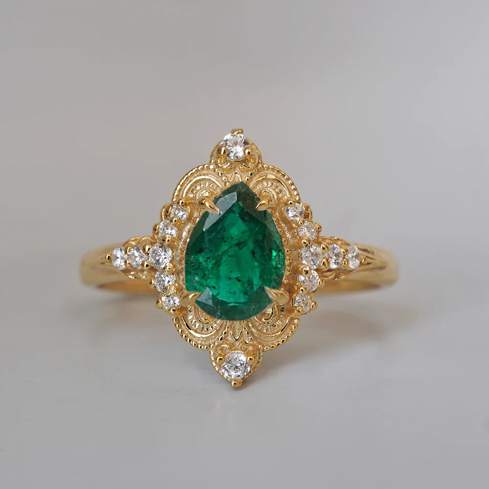 Emerald Dreamweaver Diamond Ring in 14K and 18K Gold