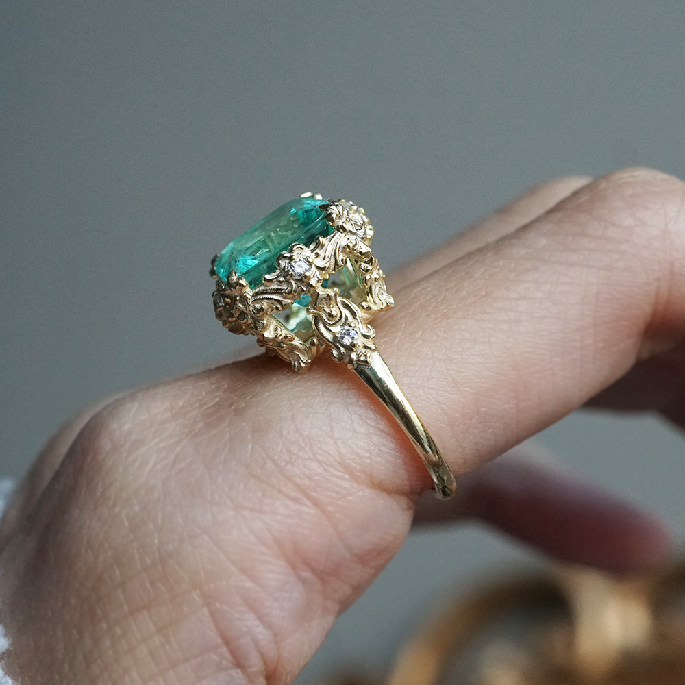 One Of A Kind: Grand Duchess Mint Colombian Emerald Ring, 4ct