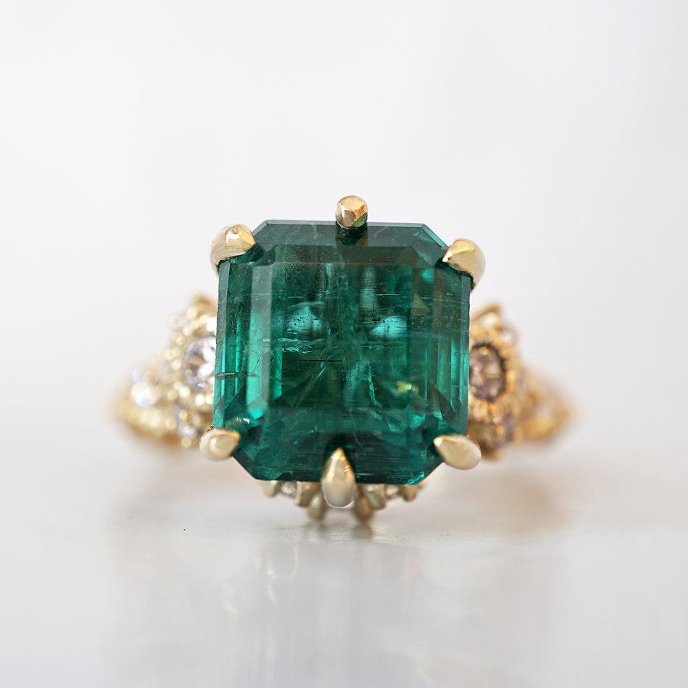 One Of A Kind: Emerald Knightsbridge Diamond Ring in 14K and 18K Gold - Tippy Taste Jewelry