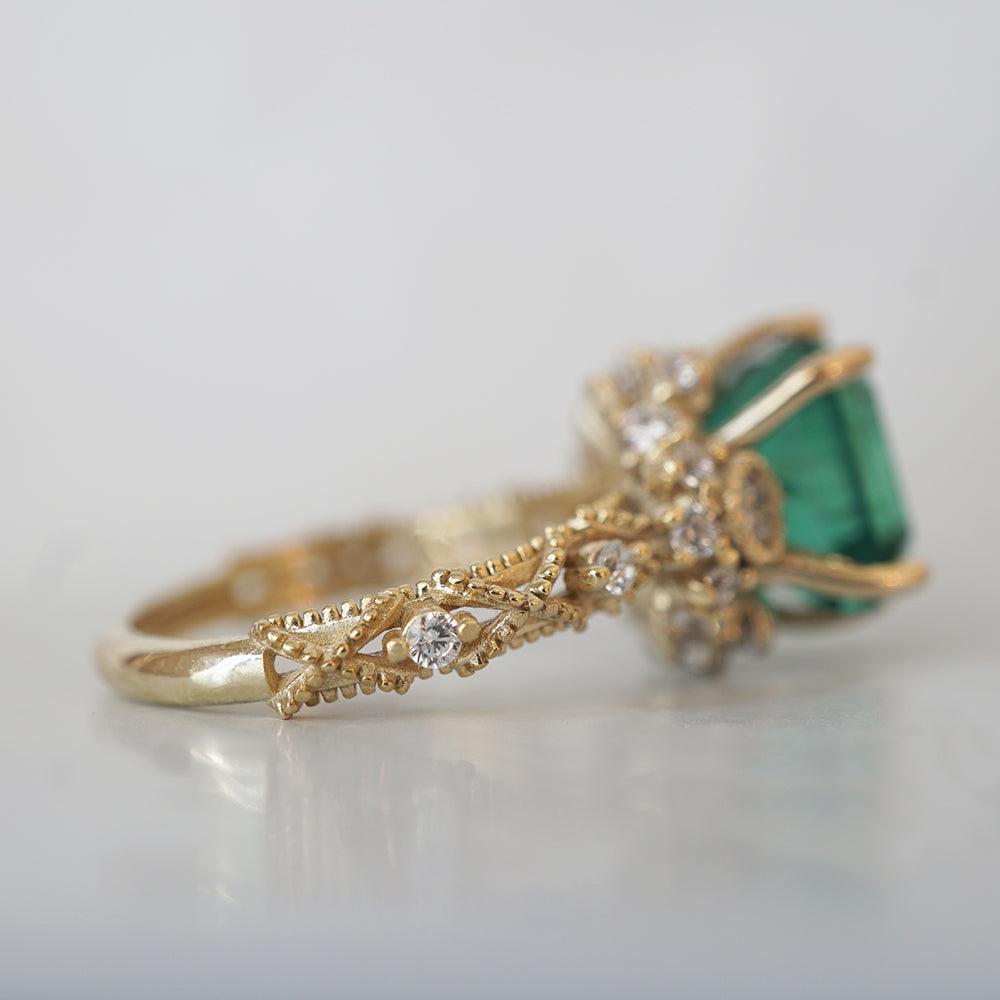 One Of A Kind: Emerald Knightsbridge Diamond Ring in 14K and 18K Gold - Tippy Taste Jewelry