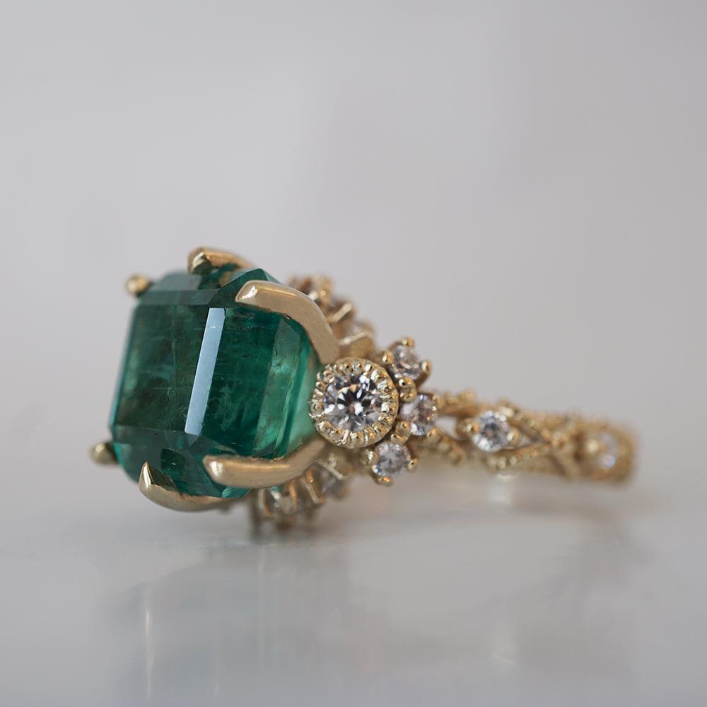 One Of A Kind: Emerald Knightsbridge Diamond Ring in 14K and 18K Gold - Tippy Taste Jewelry