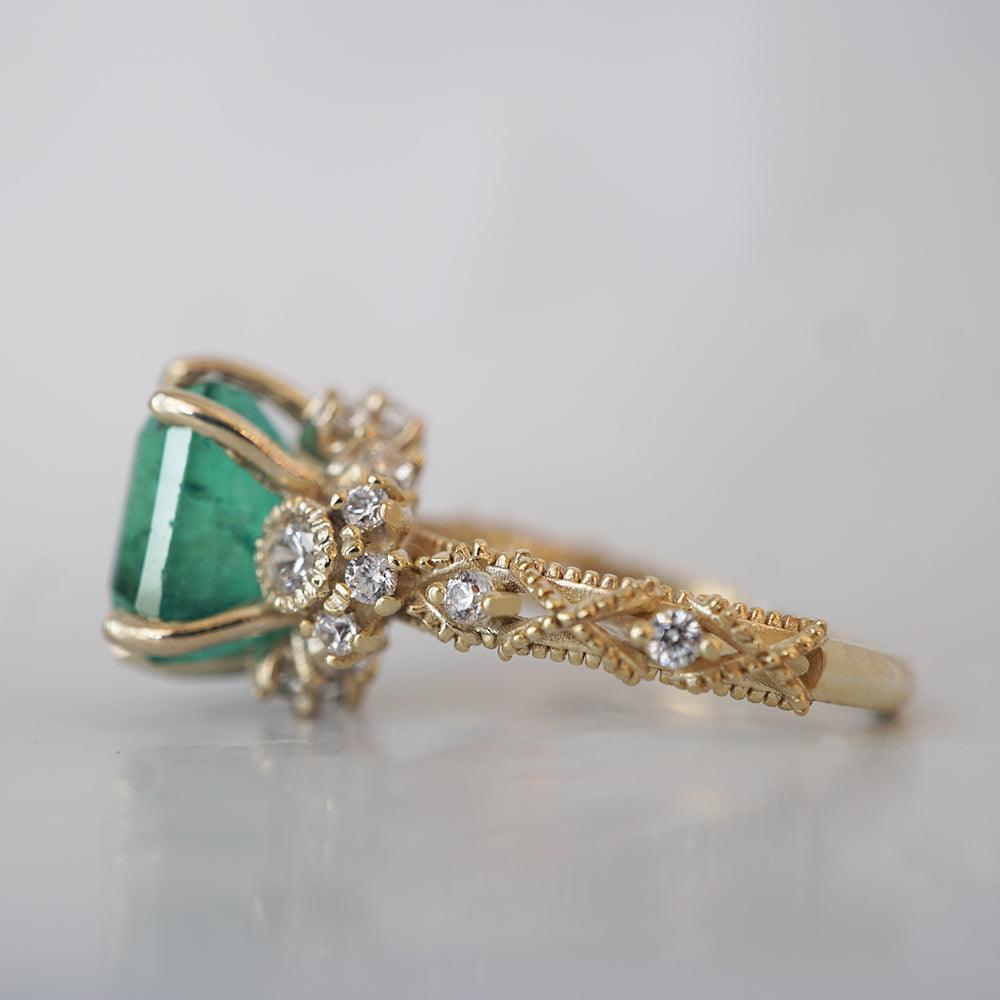 One Of A Kind: Emerald Knightsbridge Diamond Ring in 14K and 18K Gold - Tippy Taste Jewelry