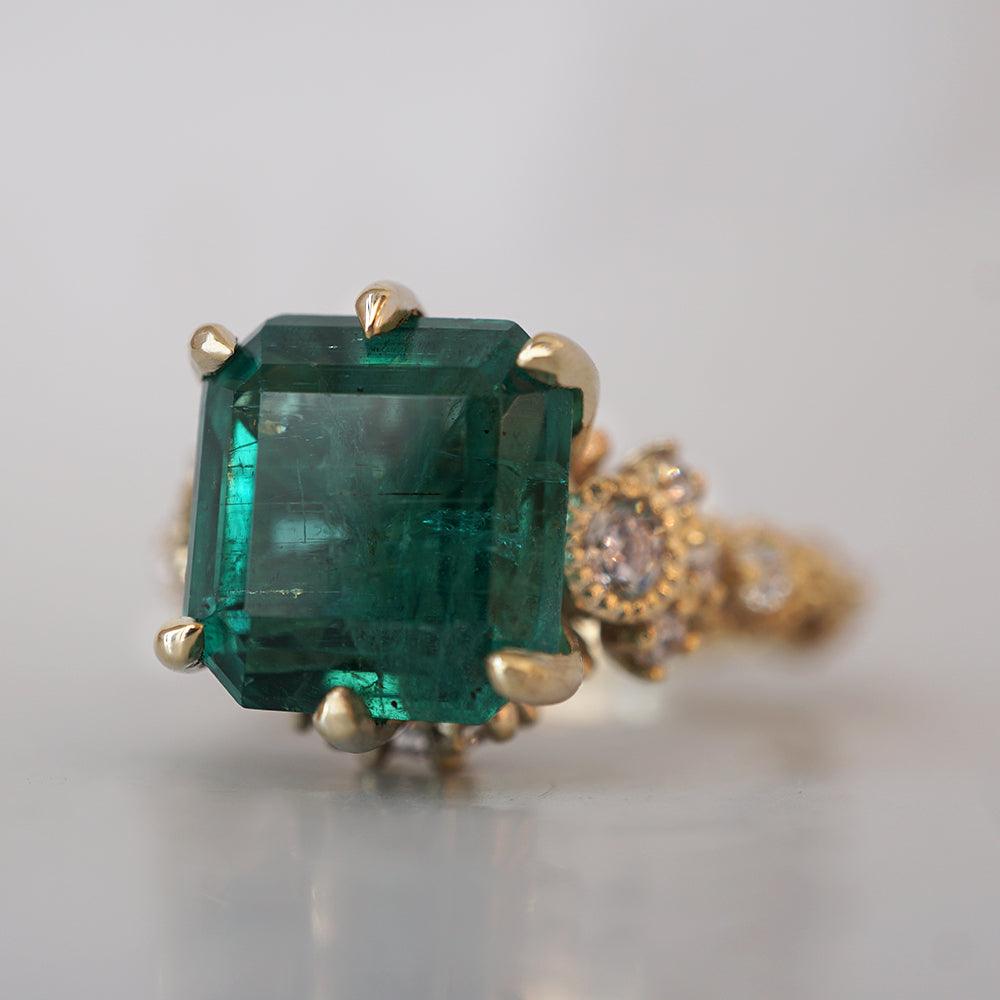 One Of A Kind: Emerald Knightsbridge Diamond Ring in 14K and 18K Gold - Tippy Taste Jewelry