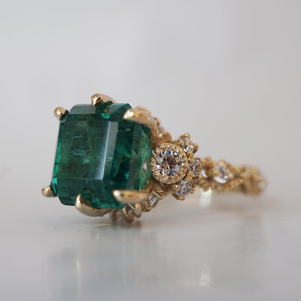 One Of A Kind: Emerald Knightsbridge Diamond Ring in 14K and 18K Gold - Tippy Taste Jewelry