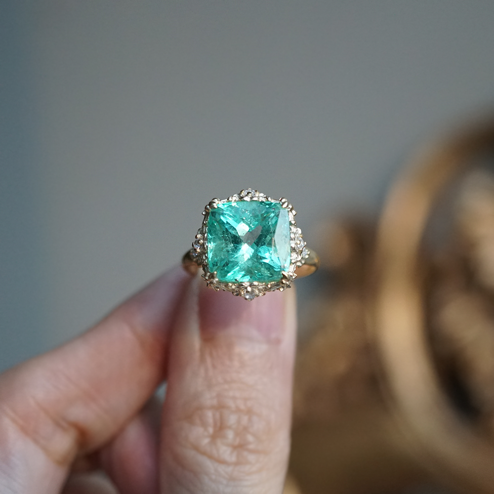 One Of A Kind: Grand Duchess Mint Colombian Emerald Ring, 4ct