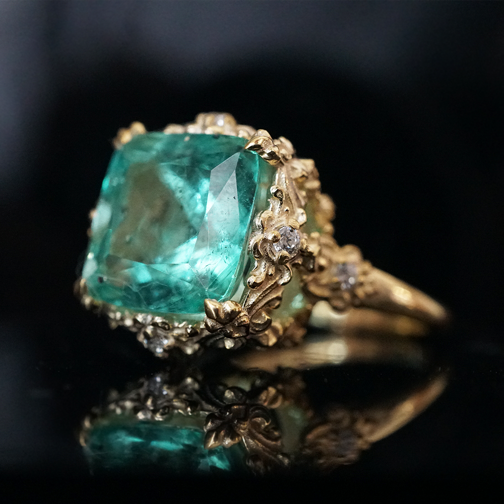 One Of A Kind: Grand Duchess Mint Colombian Emerald Ring, 4ct