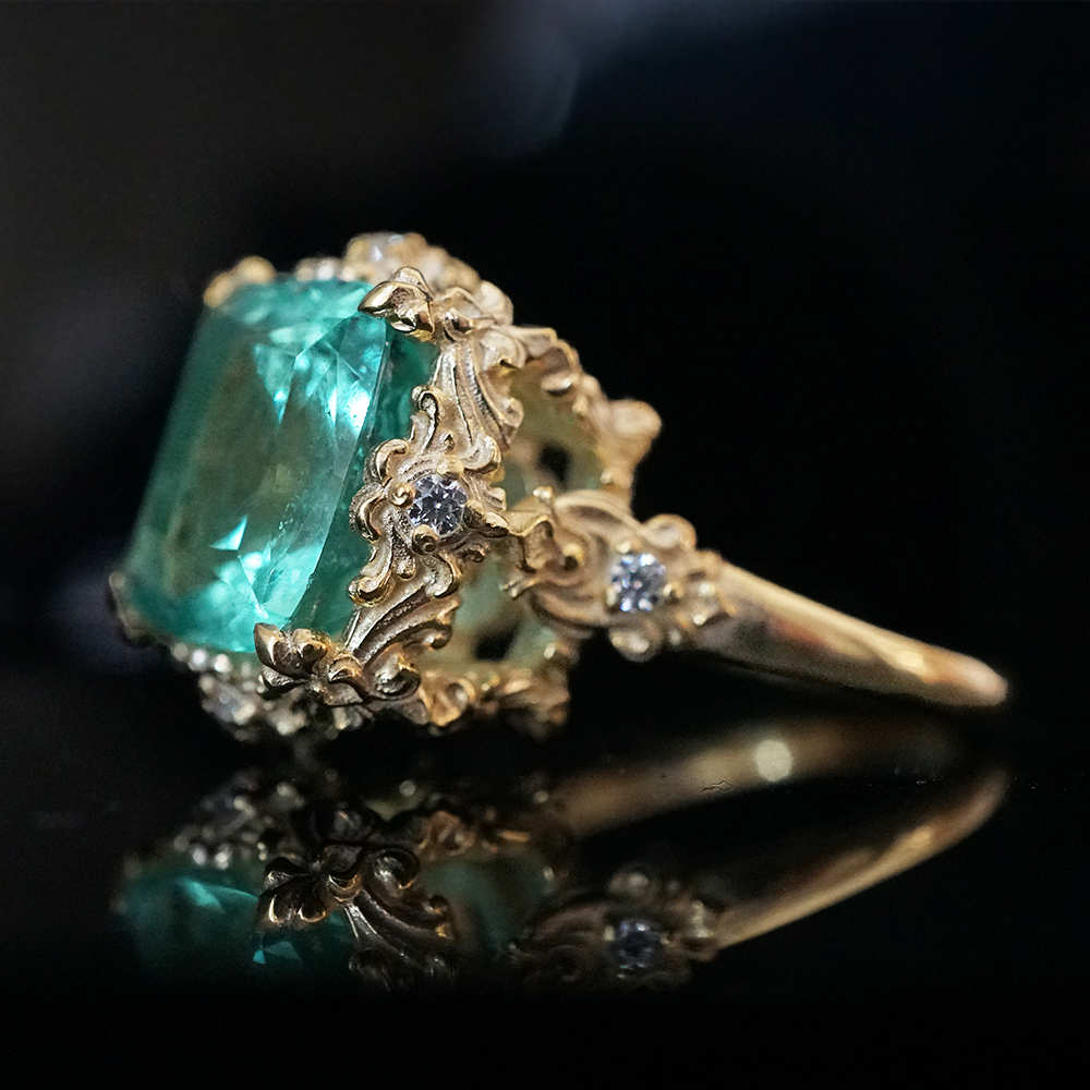 One Of A Kind: Grand Duchess Mint Colombian Emerald Ring, 4ct