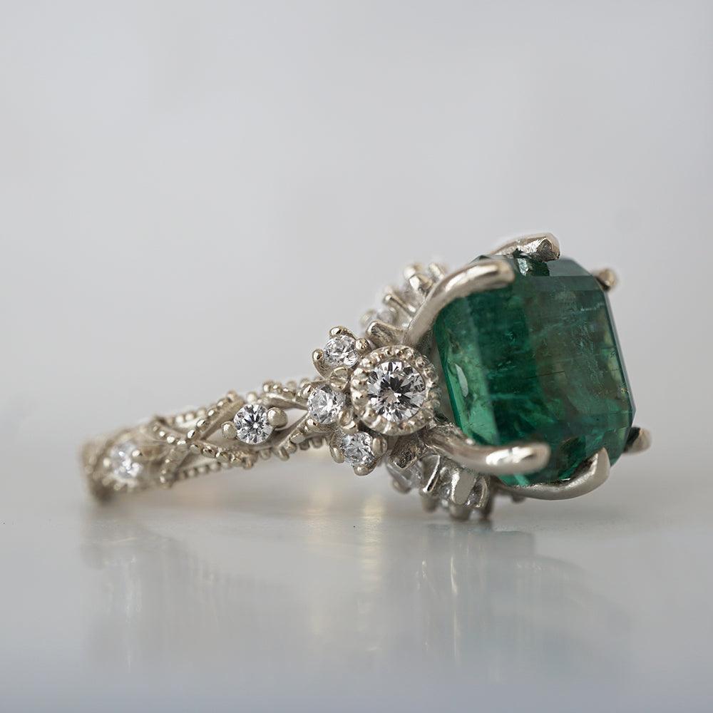 One Of A Kind: Emerald Knightsbridge Diamond Ring in 14K and 18K Gold - Tippy Taste Jewelry