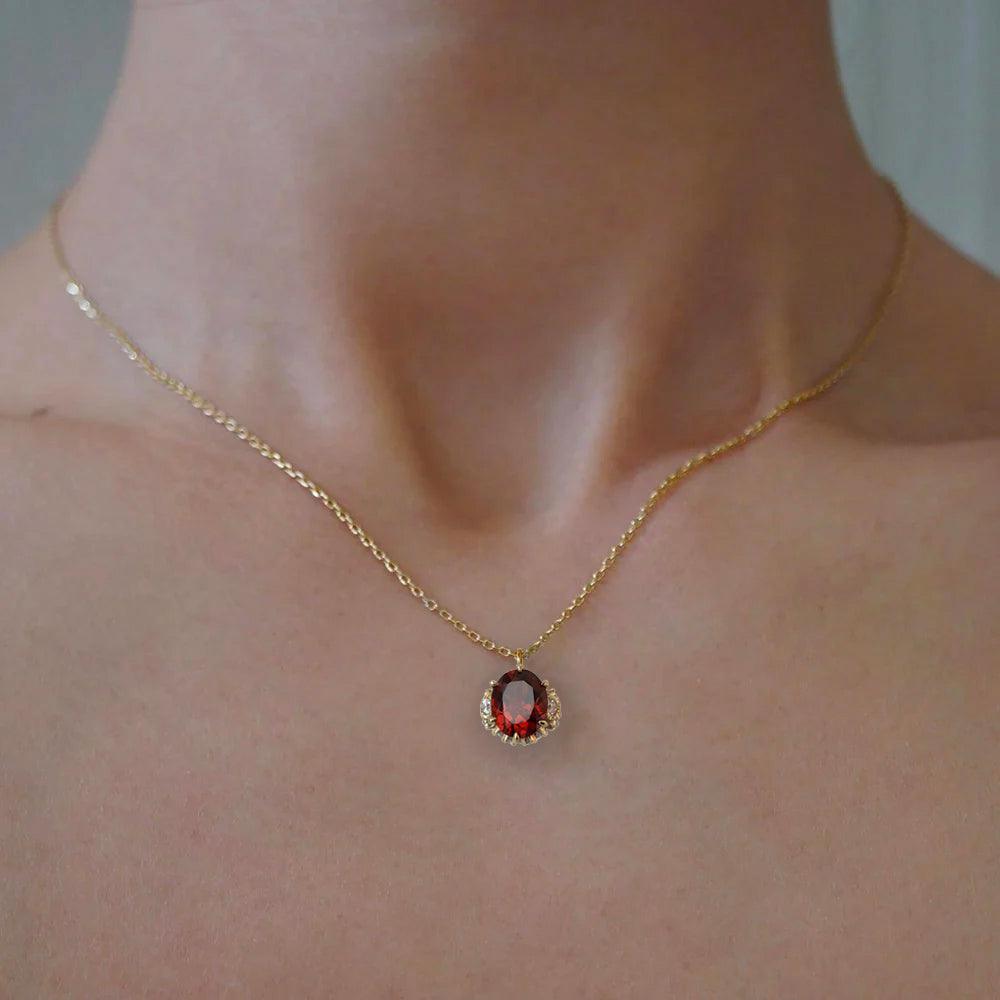 Garnet Kensington Necklace - Tippy Taste Jewelry