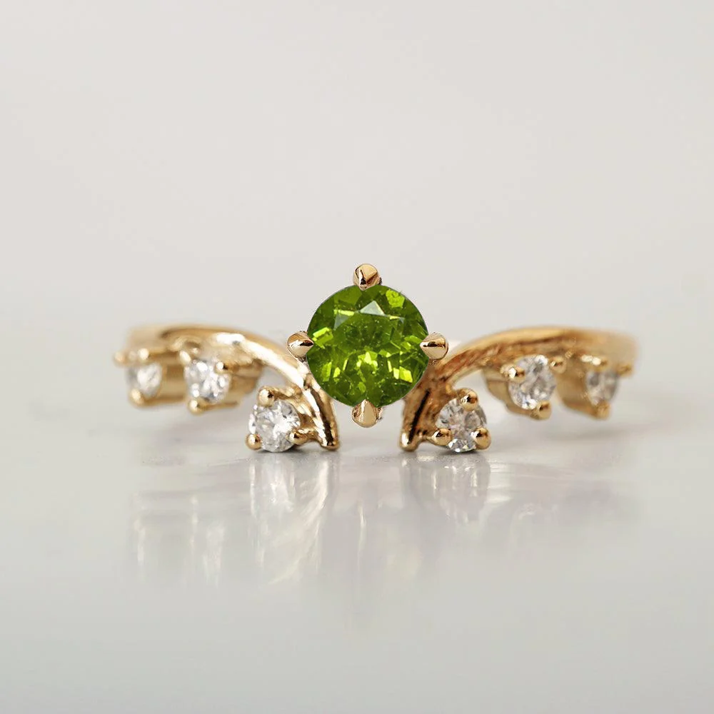 Limited Edition: 14K Maleficent Demantoid Garnet Diamond Ring – Tippy ...