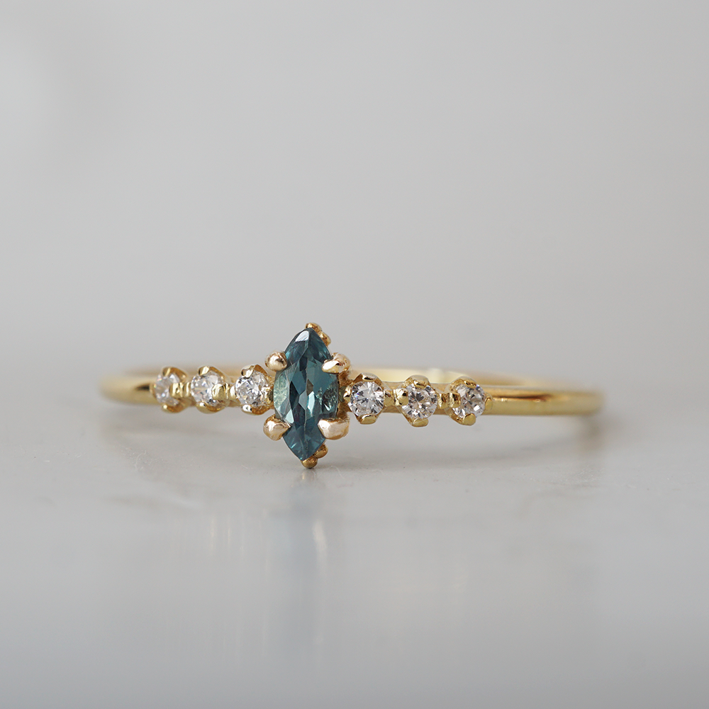 Limited Edition: 14K Dainty Alexandrite Marquise Ring