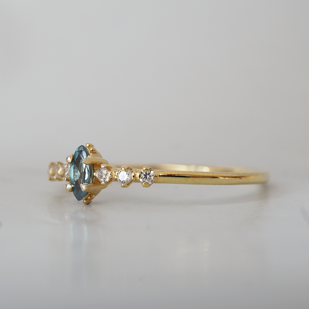 Limited Edition: 14K Dainty Alexandrite Marquise Ring