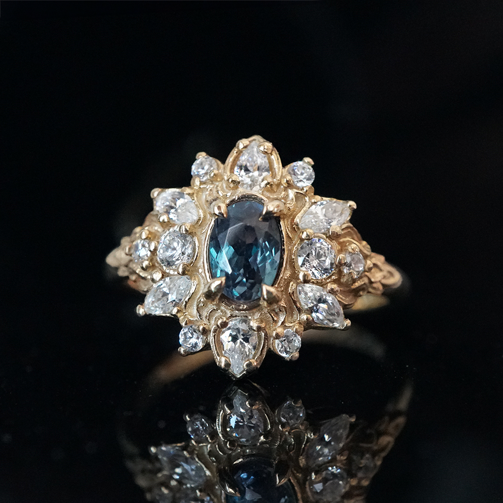 One Of A Kind: Midnight Mirage Natural Alexandrite Ring in 14K and 18K Gold