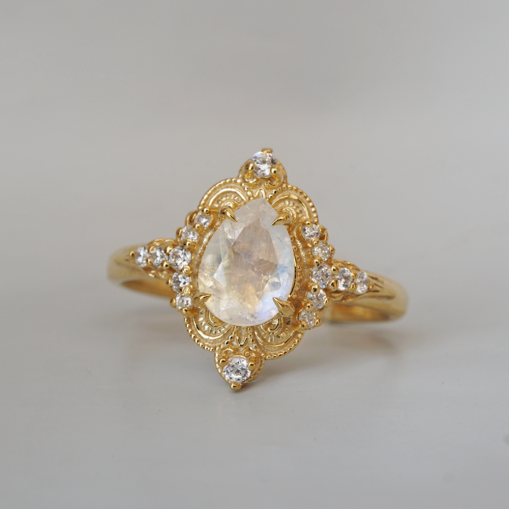 Moonstone Dreamweaver Diamond Ring in 14K and 18K Gold