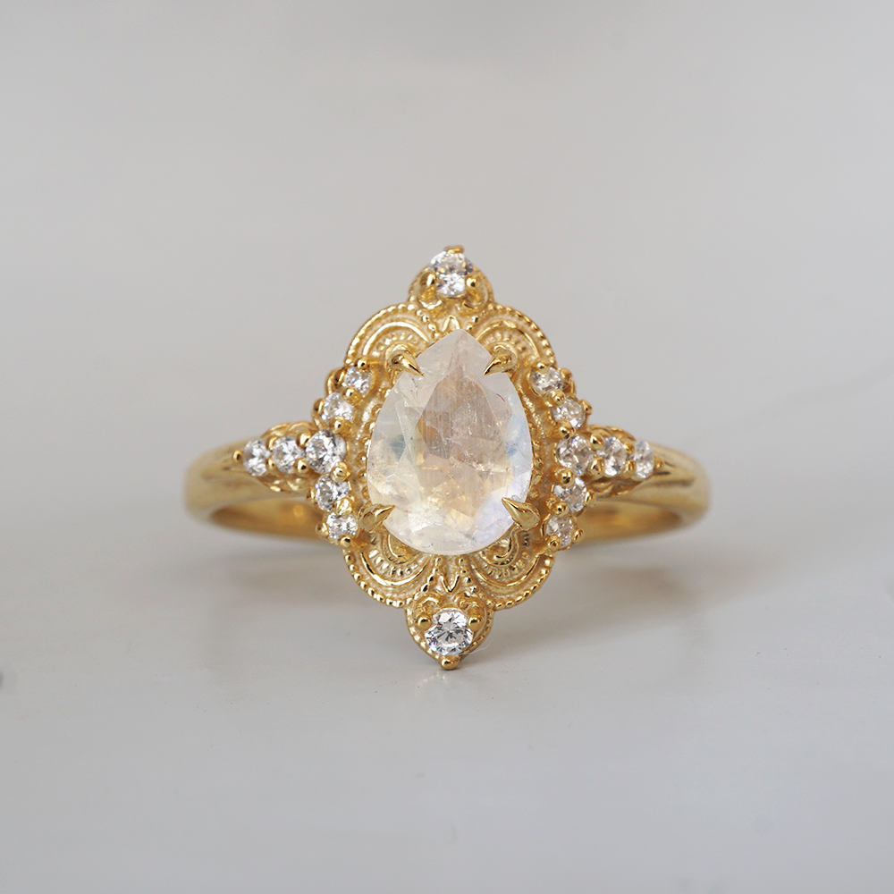 Moonstone Dreamweaver Diamond Ring in 14K and 18K Gold