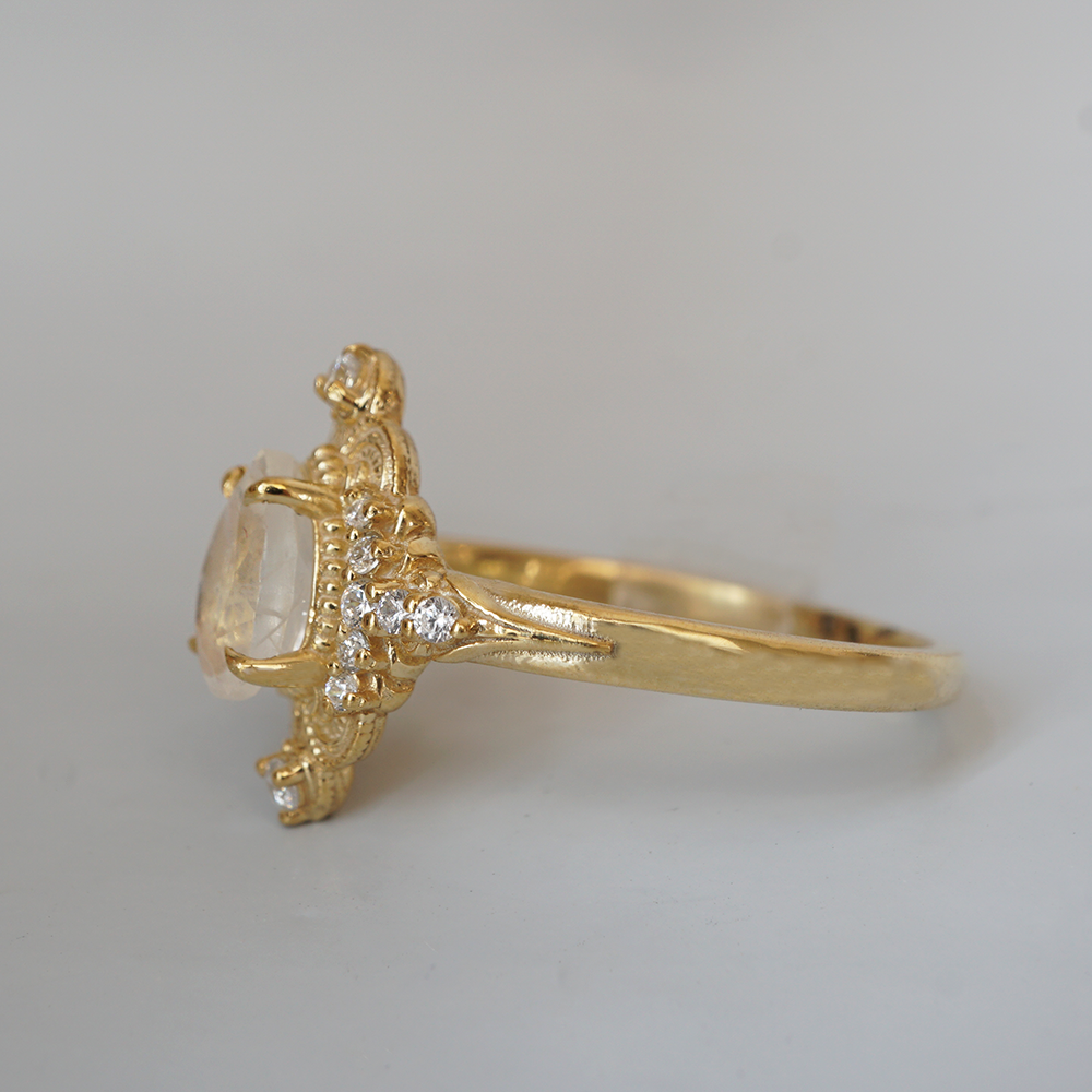 Moonstone Dreamweaver Diamond Ring in 14K and 18K Gold