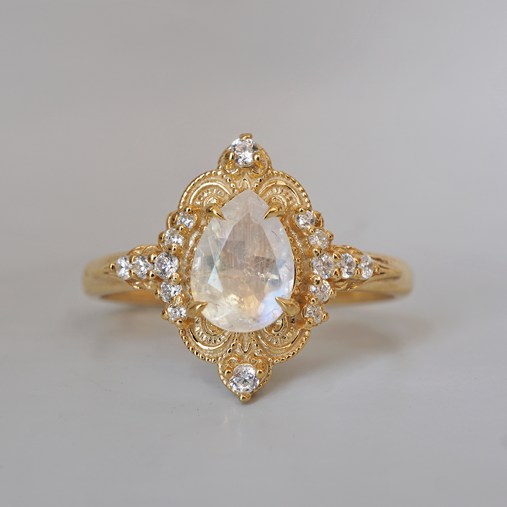 Moonstone Dreamweaver Diamond Ring in 14K and 18K Gold