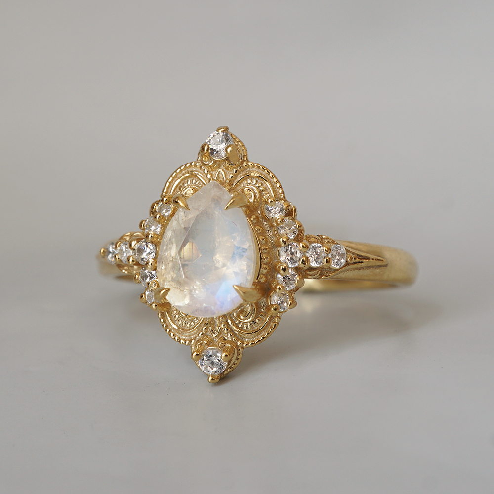 Moonstone Dreamweaver Diamond Ring in 14K and 18K Gold