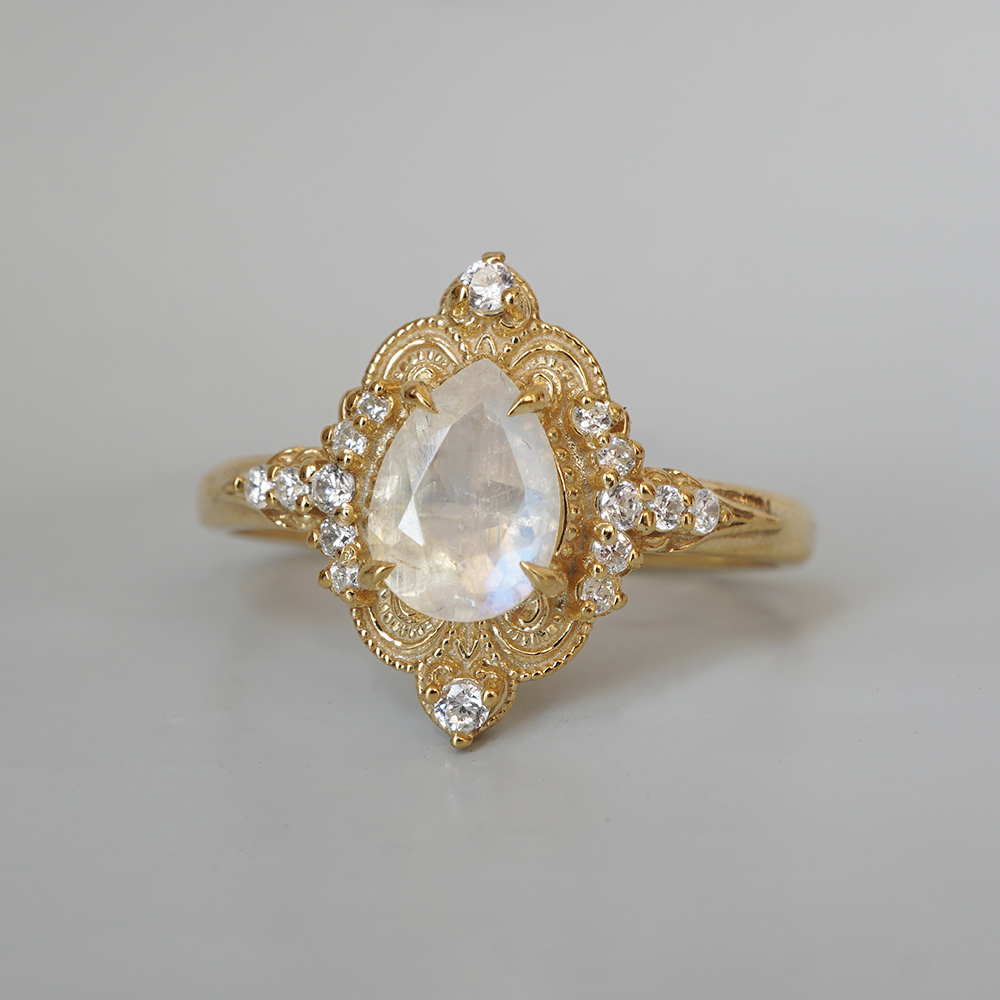 Moonstone Dreamweaver Diamond Ring in 14K and 18K Gold