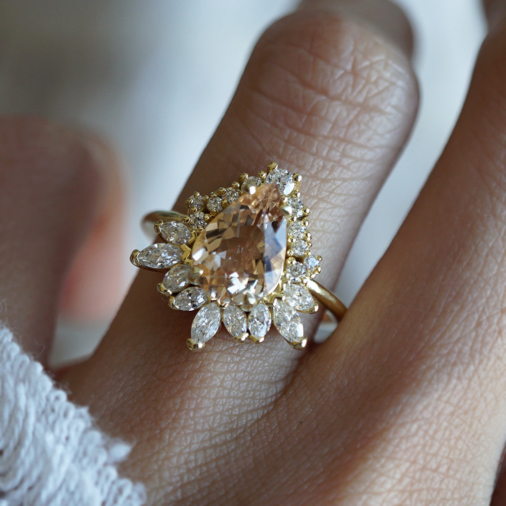 Morganite Opulence Diamond Ring in 14K and 18K Gold